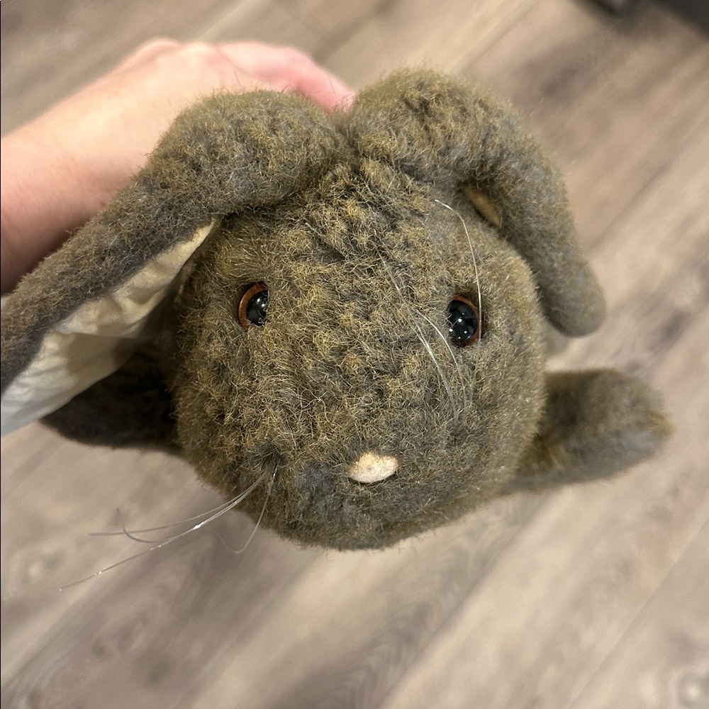Vintage 1985 Dakin Hand Puppet Plush Brown Bunny Rabbit 12”